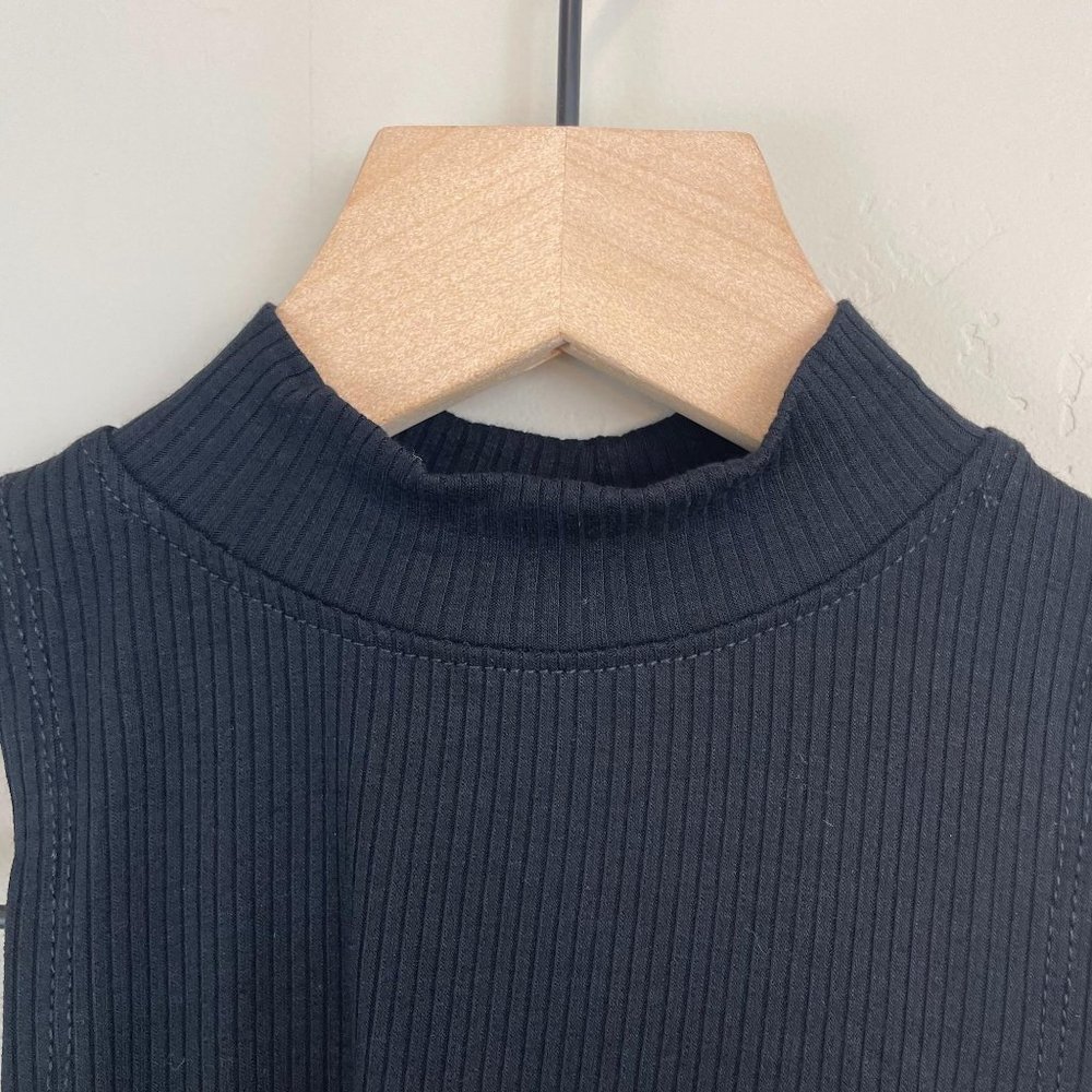 bp black mock neck ribbed sleeveless crop top XS - Picture 6 of 12
